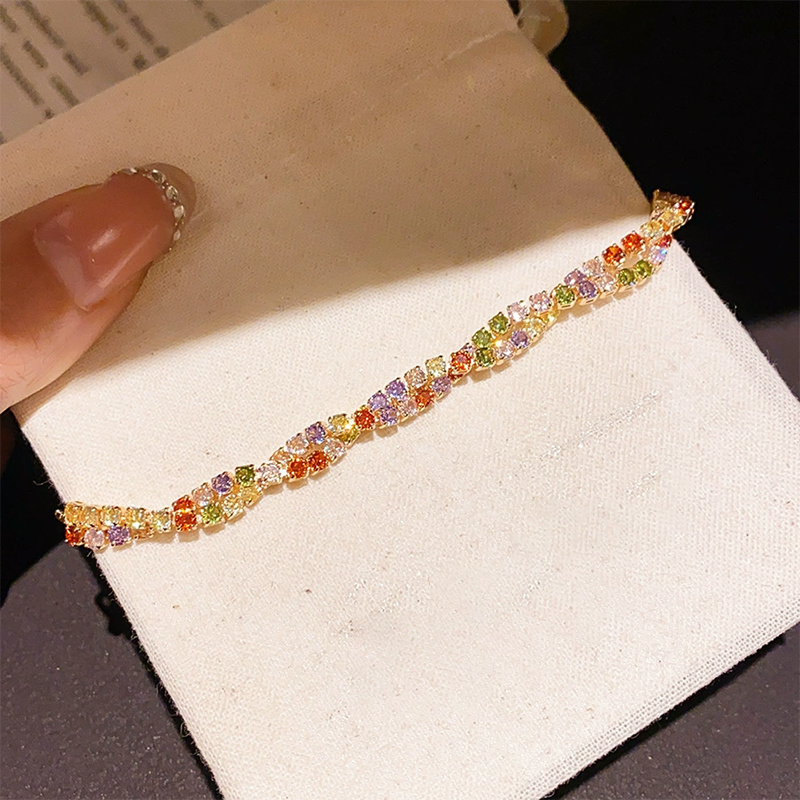 ⏳¡50% de descuento por tiempo limitado⏰ Pulsera Ajustable Retro Cruzada de Circón Multicolor para Mujer 🎨💎
