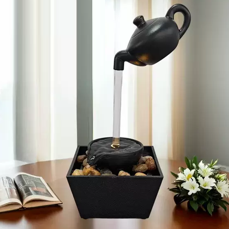50% DE DESCUENTO! Decoración de Fuente de Tetera con Ilusión Flotante – Efecto Óptico Sorprendente, Bomba Recirculante y Relajante Sonido de Agua 🌊🏡