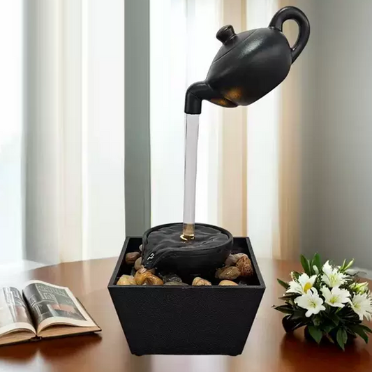 50% DE DESCUENTO! Decoración de Fuente de Tetera con Ilusión Flotante – Efecto Óptico Sorprendente, Bomba Recirculante y Relajante Sonido de Agua 🌊🏡
