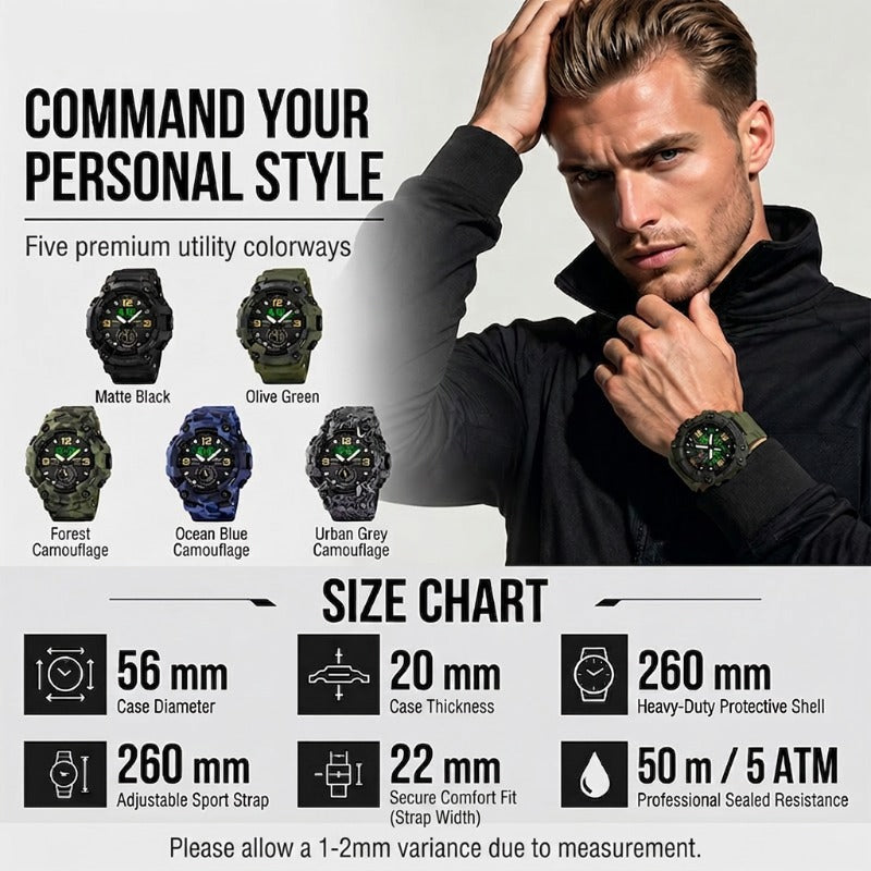 ⌚🔥 ¡50% DE DESCUENTO! Reloj Deportivo Impermeable para Hombre – Cronómetro, Alarma y Correa Resistente, Ideal para Gimnasio y Aire Libre ⏱️🏃‍♂️