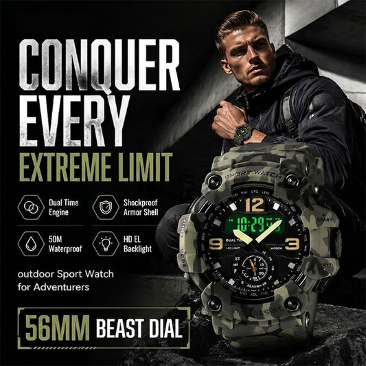 ⌚🔥 ¡50% DE DESCUENTO! Reloj Deportivo Impermeable para Hombre – Cronómetro, Alarma y Correa Resistente, Ideal para Gimnasio y Aire Libre ⏱️🏃‍♂️