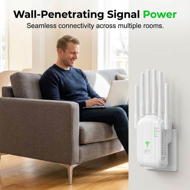 📶🔥 ¡50% DE DESCUENTO! Extensor de Señal WiFi Inalámbrico – Router y Punto de Acceso, Amplía Cobertura, Configuración con Un Botón WPS 🏠