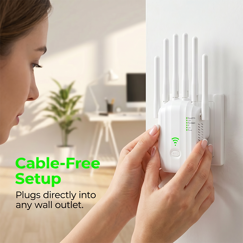 📶🔥 ¡50% DE DESCUENTO! Extensor de Señal WiFi Inalámbrico – Router y Punto de Acceso, Amplía Cobertura, Configuración con Un Botón WPS 🏠