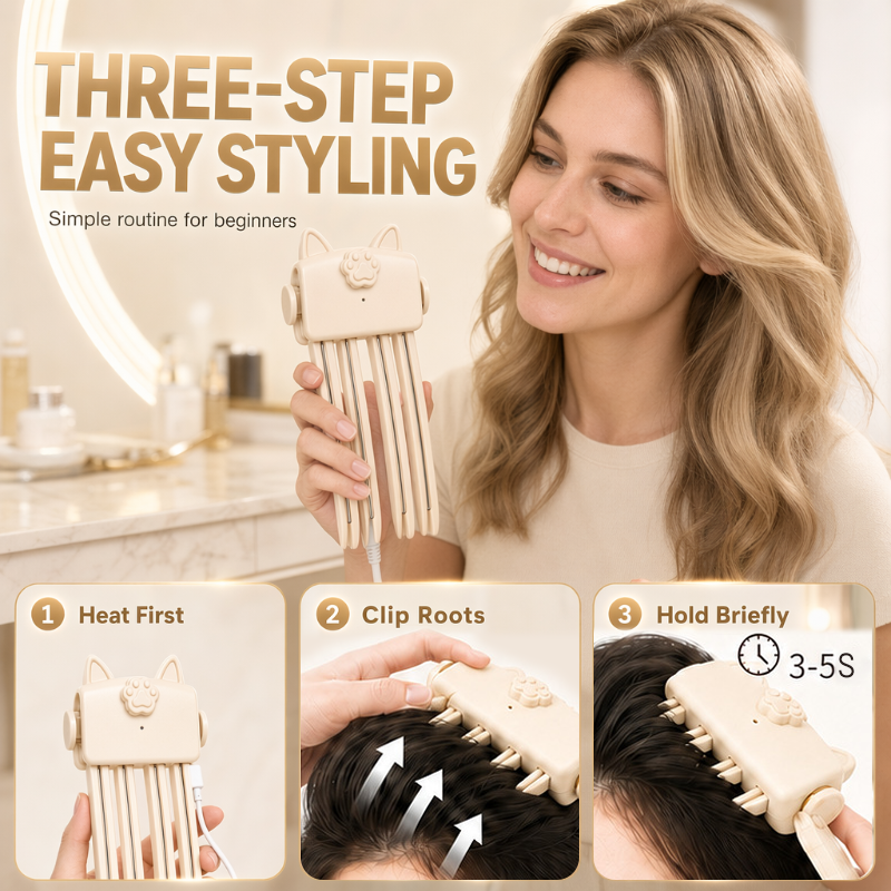 🎉 Más de 48.000 unidades vendidas 💇 Pinza voluminizadora inalámbrica con calor para levantar las raíces, herramienta portátil de peinado para viajes, ideal para cabello fino y lacio.