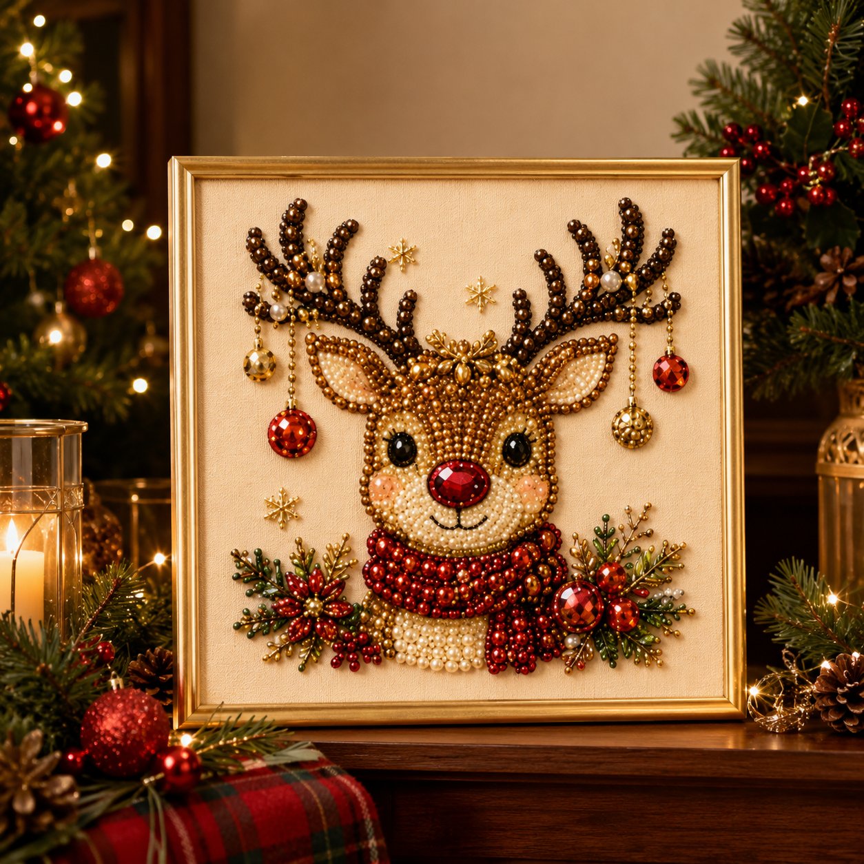 🎄🔥 50% OFF POR TIEMPO LIMITADO | Kit de Pintura con Perlas 3D Navideñas ✨ Crea una decoración brillante y acogedora hecha a mano para tu hogar