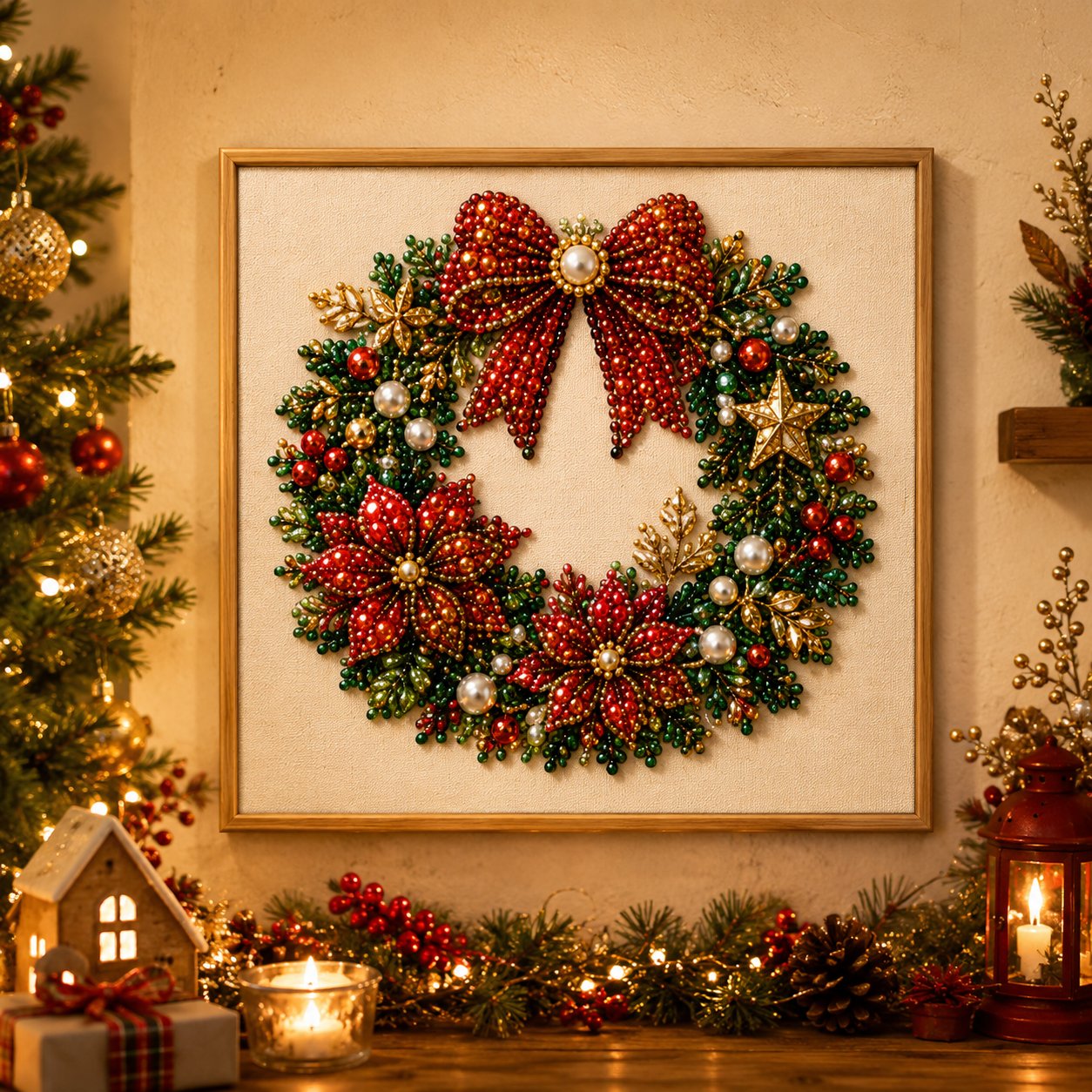 🎄🔥 50% OFF POR TIEMPO LIMITADO | Kit de Pintura con Perlas 3D Navideñas ✨ Crea una decoración brillante y acogedora hecha a mano para tu hogar