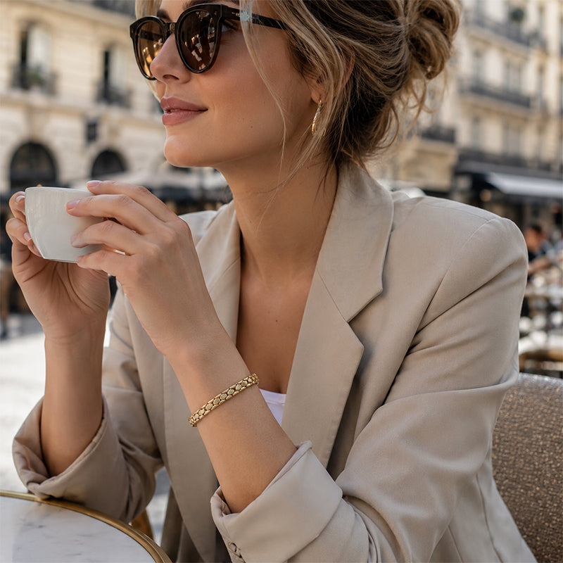 🌟🔥 ¡50% DE DESCUENTO! Pulsera de Cadena Dorada Elegante para Mujer – Acabado Brillo Duradero, Ajustable y Hipoalergénica ✨👌