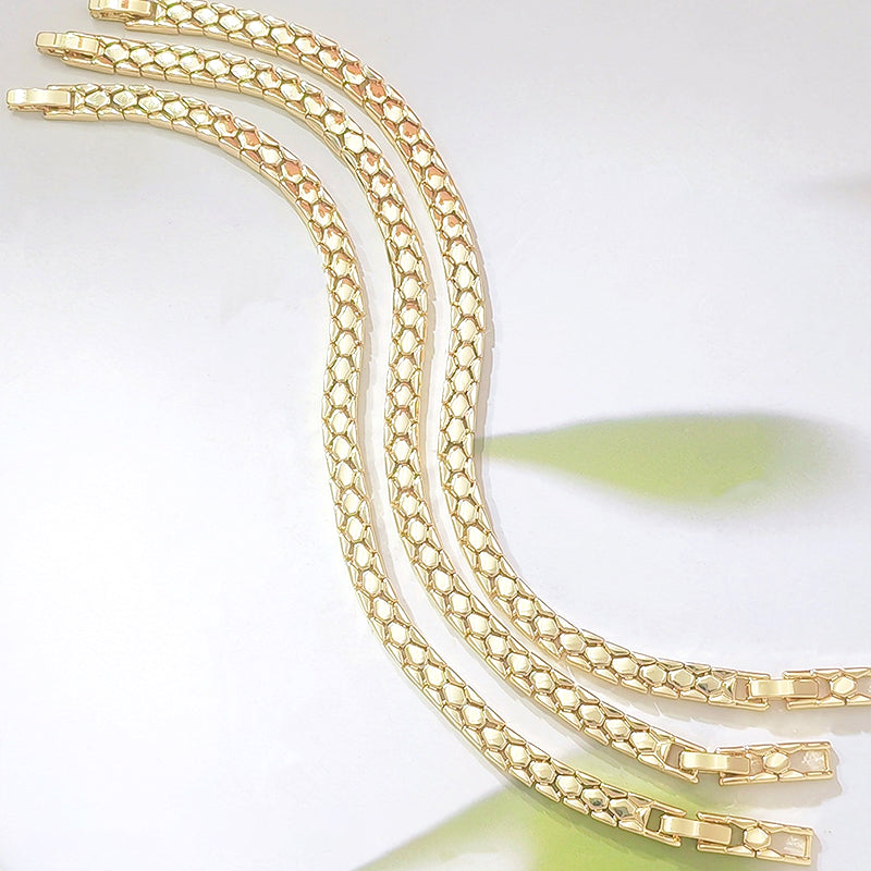 🌟🔥 ¡50% DE DESCUENTO! Pulsera de Cadena Dorada Elegante para Mujer – Acabado Brillo Duradero, Ajustable y Hipoalergénica ✨👌