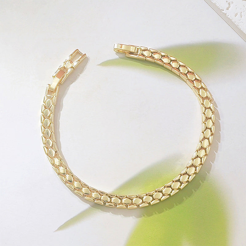 🌟🔥 ¡50% DE DESCUENTO! Pulsera de Cadena Dorada Elegante para Mujer – Acabado Brillo Duradero, Ajustable y Hipoalergénica ✨👌
