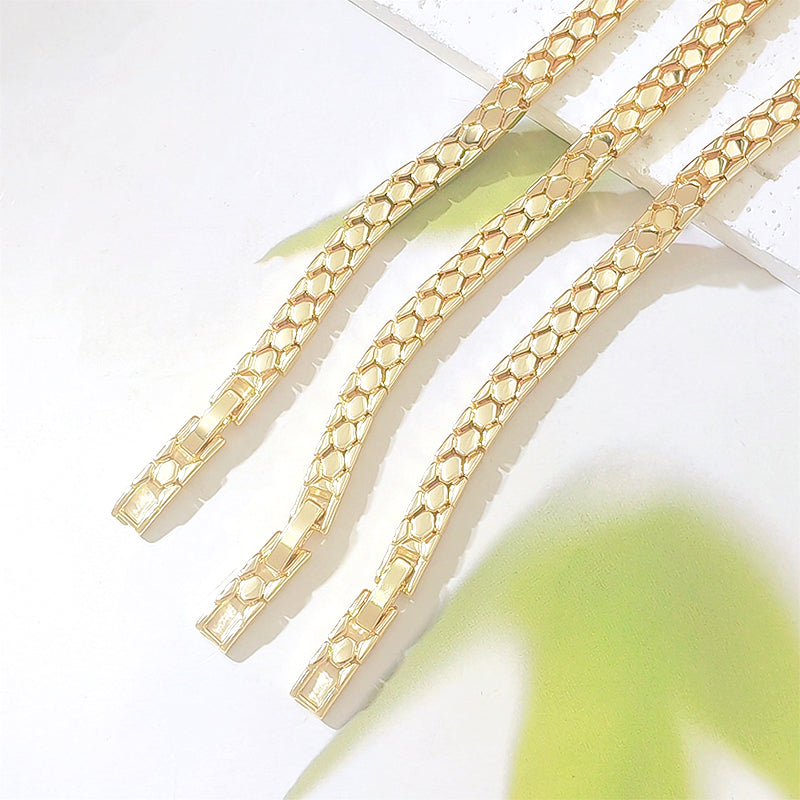 🌟🔥 ¡50% DE DESCUENTO! Pulsera de Cadena Dorada Elegante para Mujer – Acabado Brillo Duradero, Ajustable y Hipoalergénica ✨👌