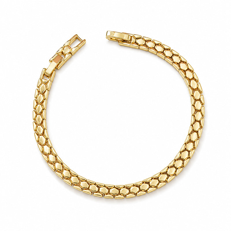 🌟🔥 ¡50% DE DESCUENTO! Pulsera de Cadena Dorada Elegante para Mujer – Acabado Brillo Duradero, Ajustable y Hipoalergénica ✨👌