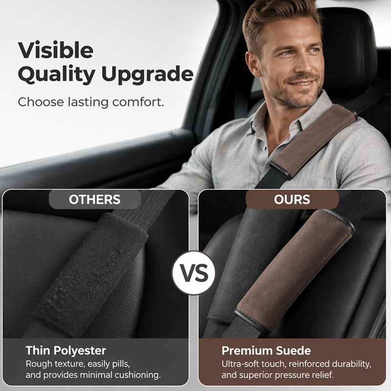 ⏳🎽 ¡50% DE DESCUENTO POR TIEMPO LIMITADO! Funda Universal de Ante Sintético para Cinturón de Seguridad con Almohadilla Extendida – Comodidad Extra y Protección Antirozaduras 🛡️🚗