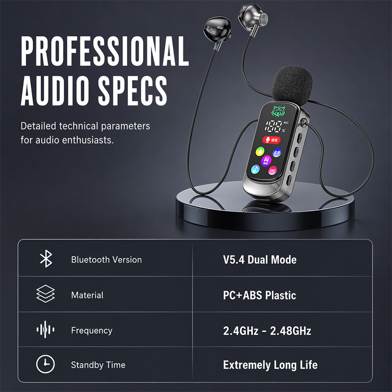⏳Time-Limited Special⏰Bluetooth Karaoke Headset with Secure Collar Spring Clip