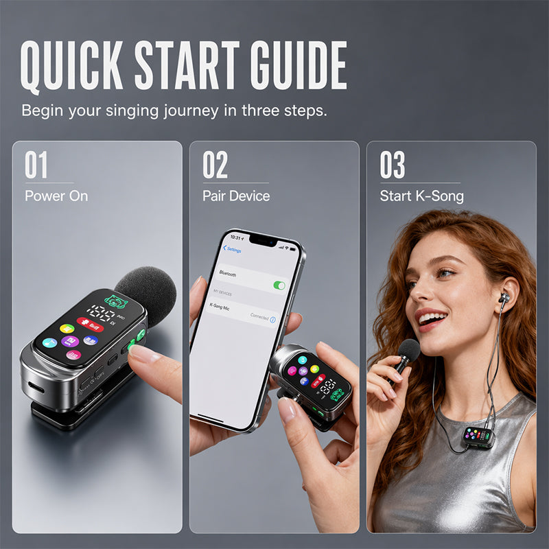 ⏳Time-Limited Special⏰Bluetooth Karaoke Headset with Secure Collar Spring Clip