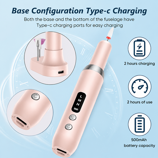 ⏰ 50% OFF💅🔋 Taladradora Eléctrica Inalámbrica para Uñas con Base de Carga – ¡Manicura Profesional en Casa! | Portátil, Recargable y Lista en Todo Momento ✨