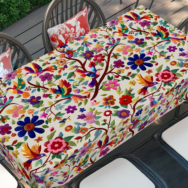 🎉 ¡OFERTA 2026 50% DESCUENTO! 💞 Mantel Floral Retro – Diseño Vibrante de Pájaros y Flores para Comedor y Fiestas 🌸