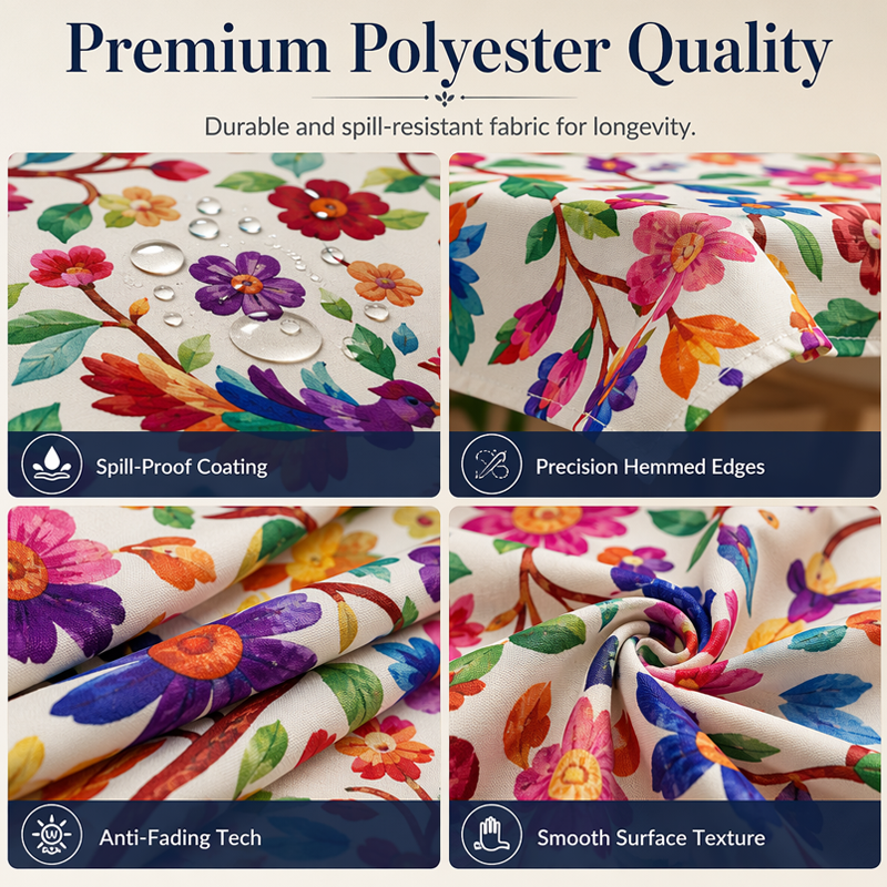 🎉 ¡OFERTA 2026 50% DESCUENTO! 💞 Mantel Floral Retro – Diseño Vibrante de Pájaros y Flores para Comedor y Fiestas 🌸