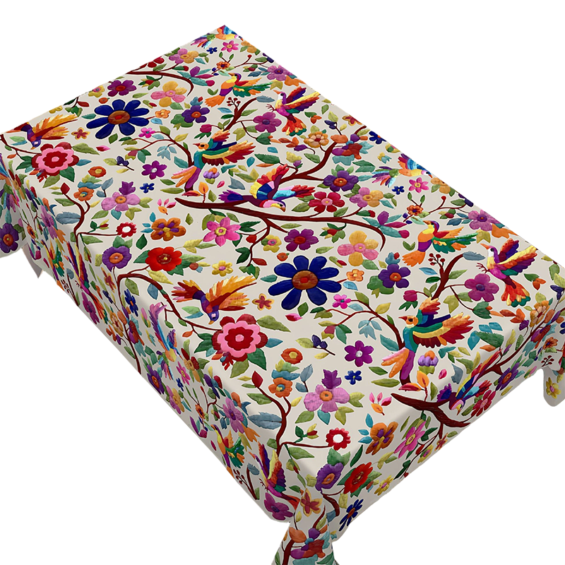 🎉 ¡OFERTA 2026 50% DESCUENTO! 💞 Mantel Floral Retro – Diseño Vibrante de Pájaros y Flores para Comedor y Fiestas 🌸