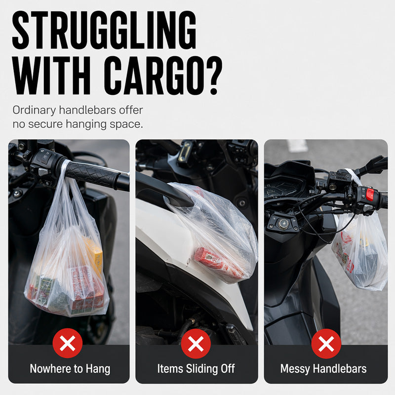 🏔️ ¡Compra 1 y Lleva 2! 💪 Gancho de Manillar Secure Carry – Aluminio CNC, Alta Resistencia y Ajuste OEM 🛡️