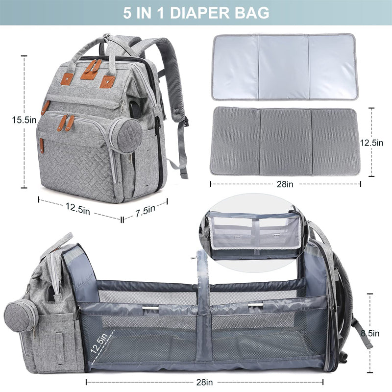 👶🔥 ¡50% DE DESCUENTO! Mochila Pañalera Plegable con Estación de Cambio – Espaciosa, Organizada y Fácil de Transportar 🎒✨