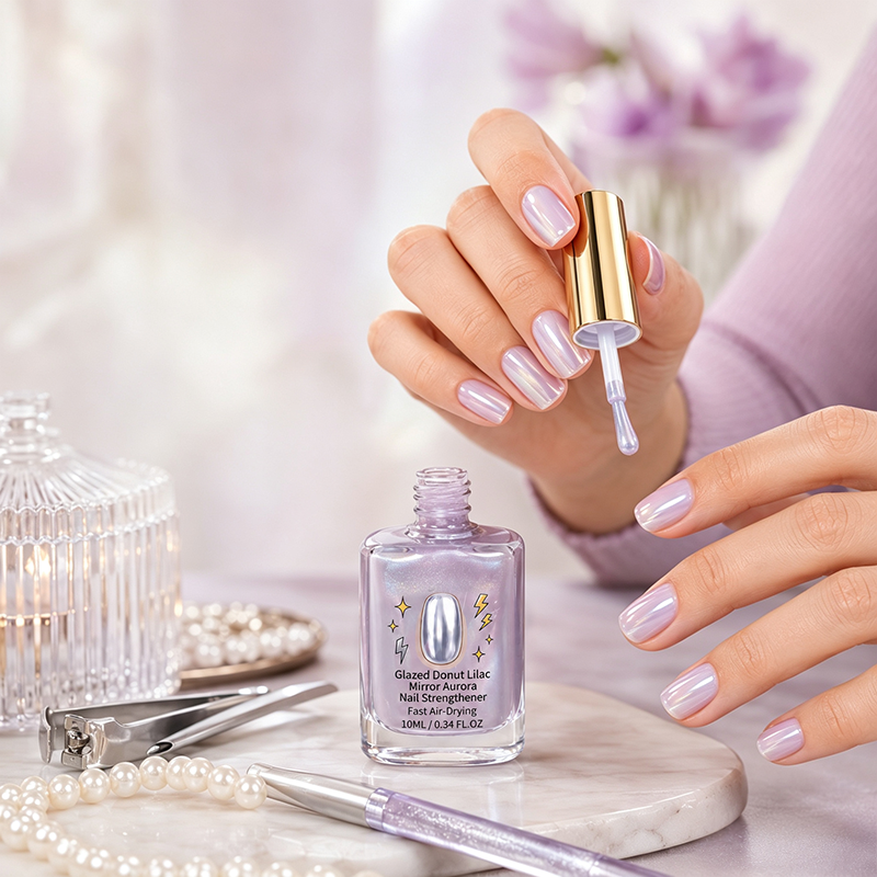 📢📢50% DE DESCUENTO !! ⏰Fortalecedor de Uñas Espejo Brillante Lila