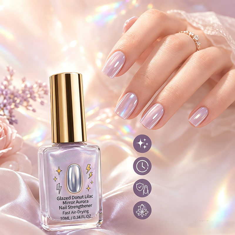 📢📢50% DE DESCUENTO !! ⏰Fortalecedor de Uñas Espejo Brillante Lila