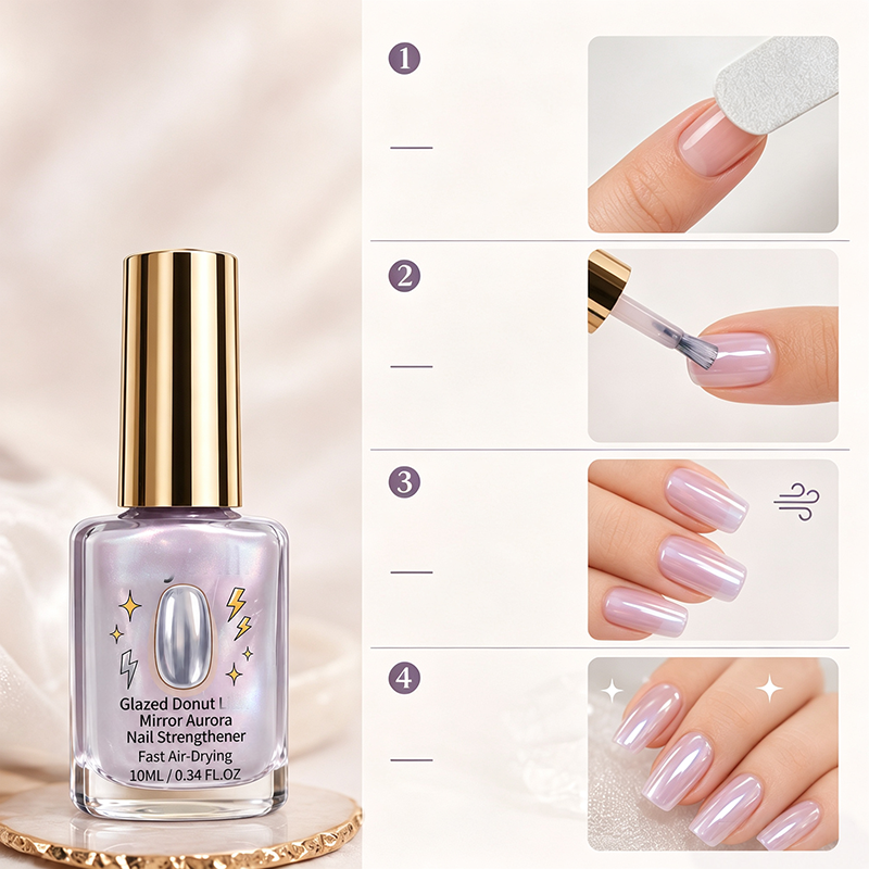 📢📢50% DE DESCUENTO !! ⏰Fortalecedor de Uñas Espejo Brillante Lila